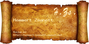 Hemmert Zsanett névjegykártya